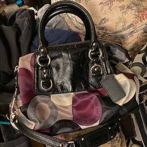 COACH F15451 Ashley Snaphead Sateen Purple & Black